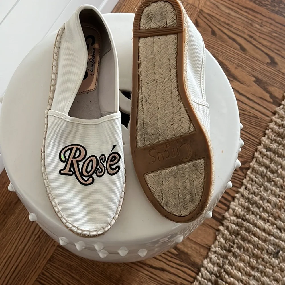 Circus by Sam Edelman Cream Espadrilles with Text Design